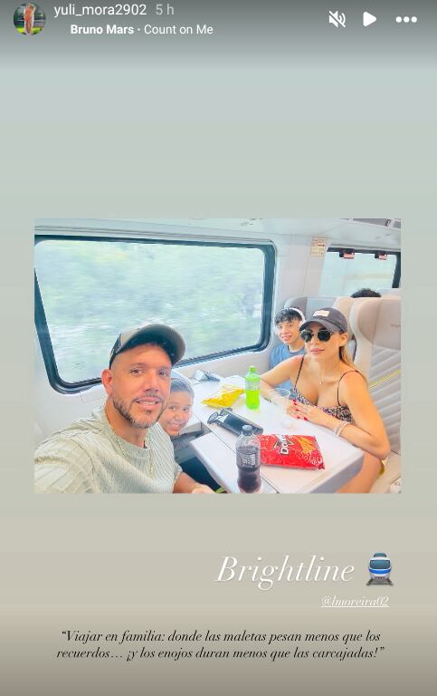 Leonel Moreira y su familia se dan un respiro, mientras se define el futuro del portero. Instagram Yuli Mora.