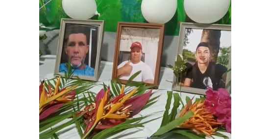 Ramón Baltodano Mojica, José Luis Palacios y Yanier Baltodano Arias, tres pescadores desaparecidos en alta marte desde el 7 de junio del 2026. Foto: Griselda Baltodano para La Teja