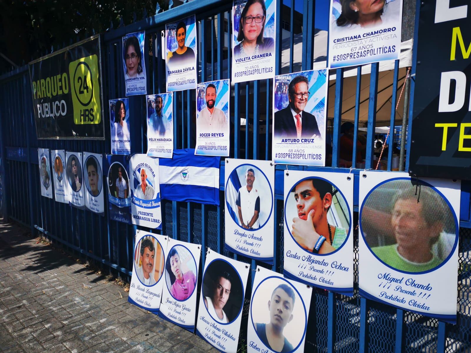 La Fundación Arias para la Paz y el Progreso Humano realizó la actividad “Cultura de paz”, la cual contó con varias expresiones artísticas de pintura, canto y baile nicaragüense como protesta contra la dictadura de Daniel Ortega.  En la foto, mural en homenaje en los caídos desde el 2018 por la dictadura.