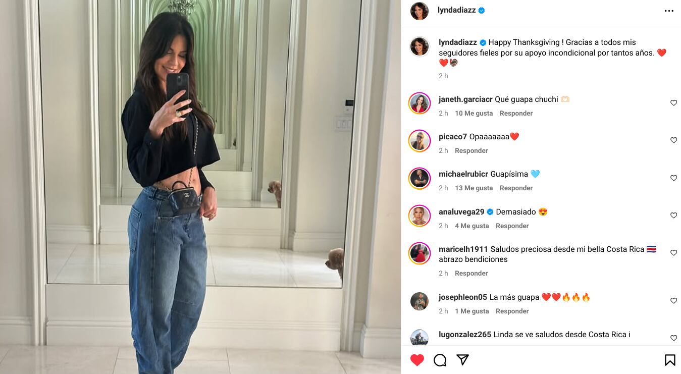 Lynda Díaz celebra el Día de Acción de Gracias y dueña de canal 7 reacciona al comentario.