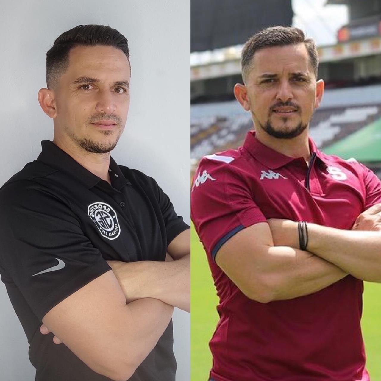 Edgar y José Rodríguez, hermanos gemelos y técnicos de Sporting y Saprissa. Cortesía.