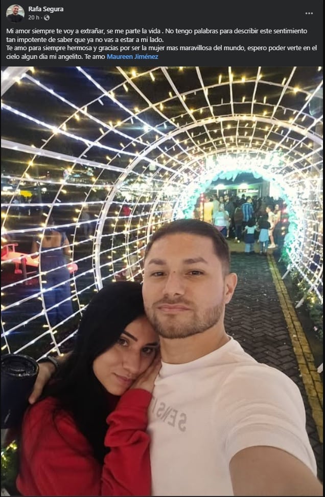El novio de Maureen le dedicó un conmovedor mensaje. Foto Facebook.