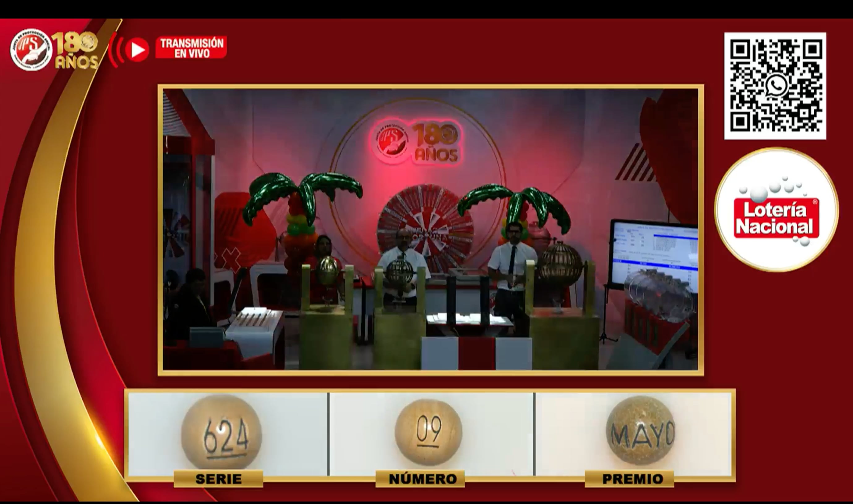 El número 09 con la serie 624, que paga ¢320 millones por emisión, fue el premio mayor de la lotería en el Sorteo Extraordinario Afrodescendiente. Fotografía: