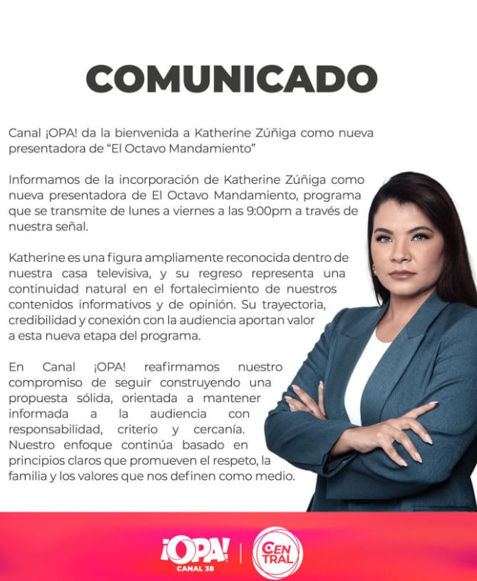 Katherine Zúñiga, canal ¡Opa!