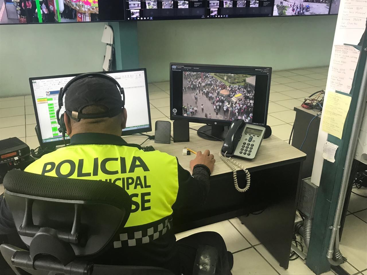 Municipalidad de San José vigiló simulacro de sismo por medio de 250 cámaras. Foto Adrián Galeano