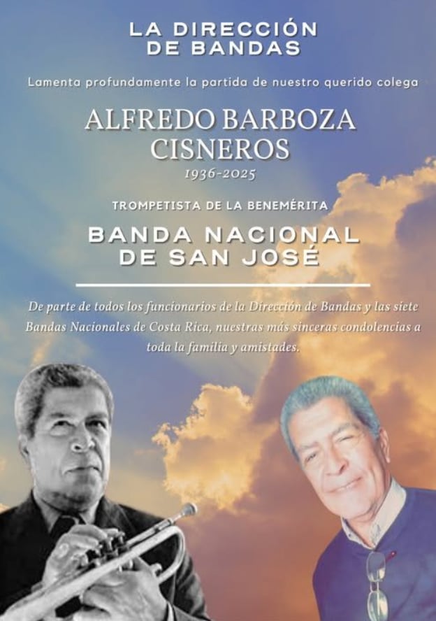 Músico Alfredo Barboza Cisneros, trompetista nacional.