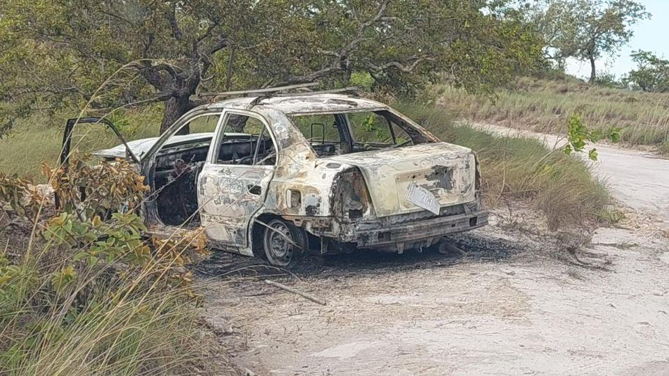 El taxi apareció quemado en Liberia