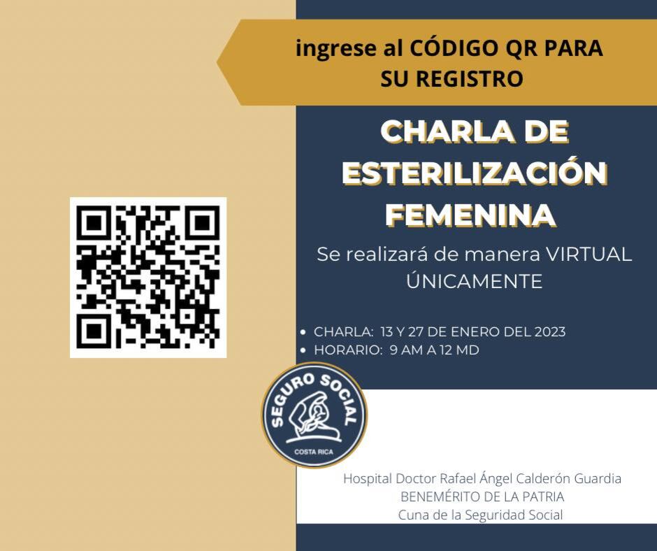 Se darán dos charlas de esterilización femenina que se dará 100% virtual, o sea, usted no tendrá que trasladarse a ningún lado