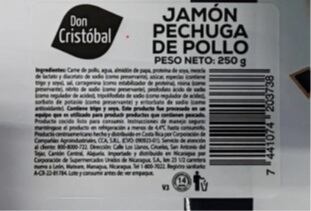 RETIRO VOLUNTARIO JAMON PECHUGA DE POLLO MARCA DON CRISTOBAL POR POSIBLE PRESENCIA DE TROZOS DE HUESO