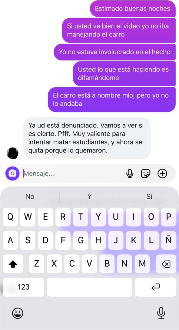 Chofer registral de caro involucrado en protesta de la UCR da su versión de los hechos