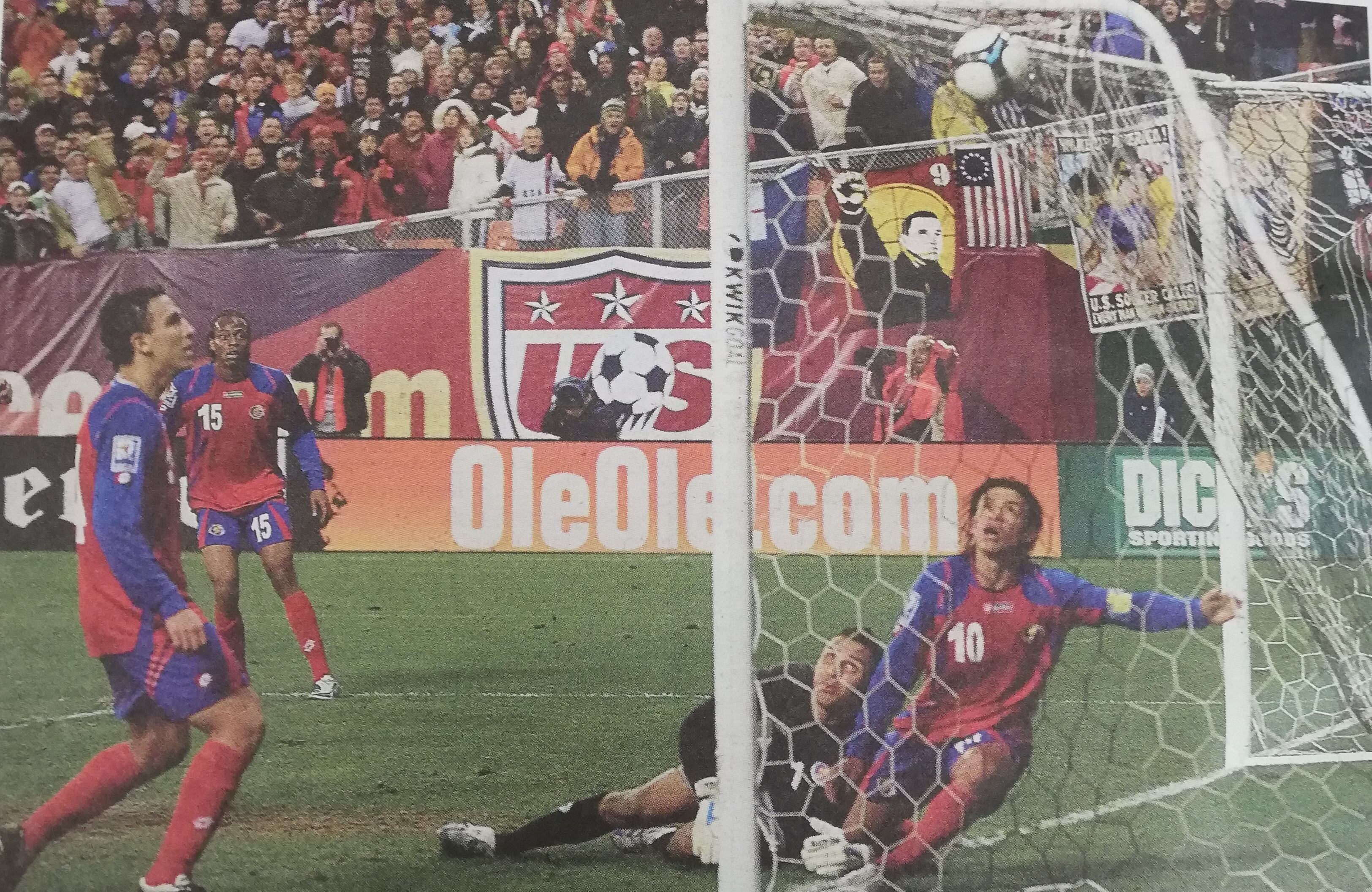 Minuto 95 y Estados Unidos anota el 2-2 con que Costa Rica quedó fuera de Sudáfrica 2010