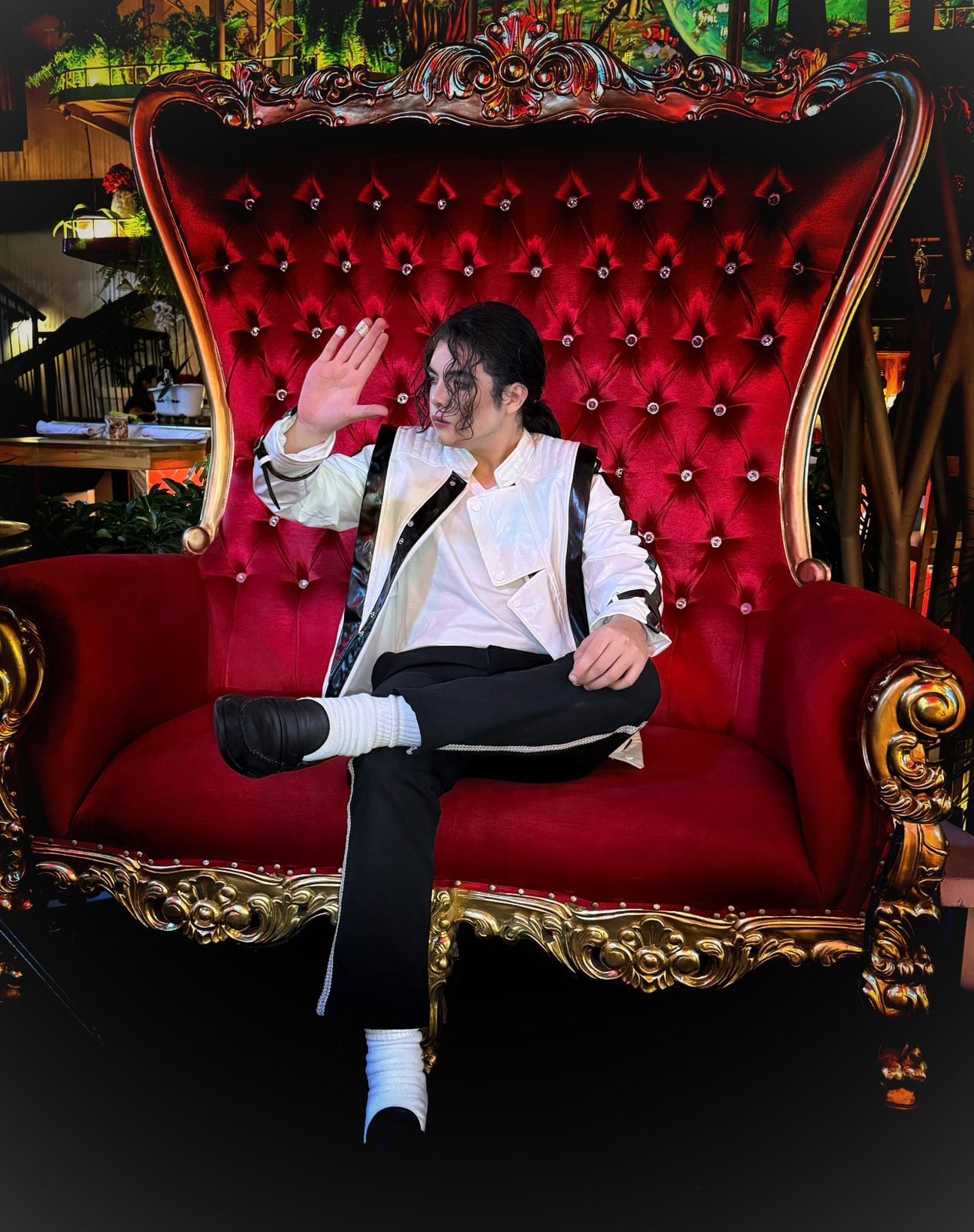 Bailarina Andreína Méndez e Yhan Calderón, imitador de Michael Jackson.