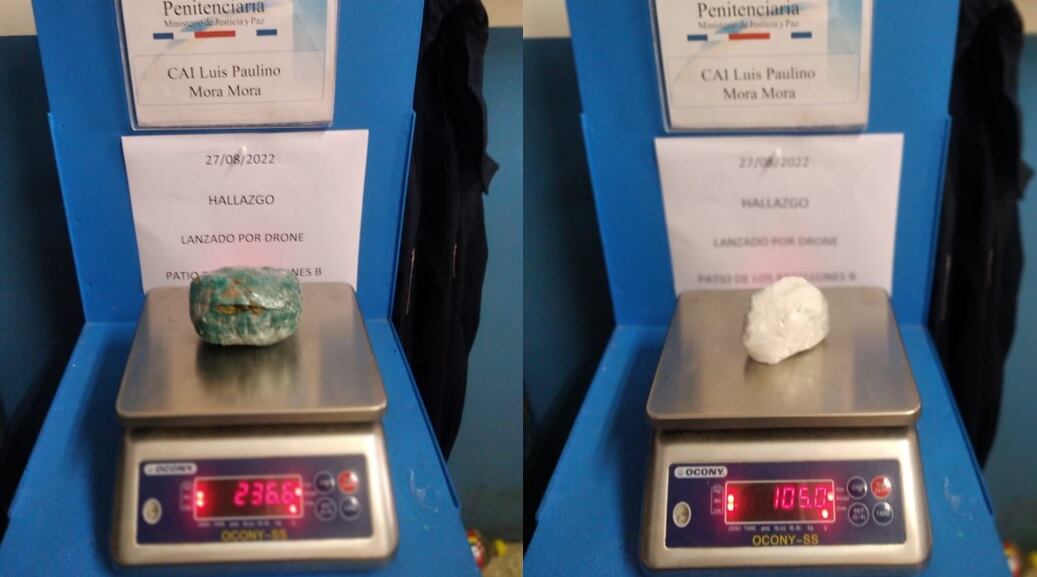 Droga decomisada en CAI Luis Paulino Mora. Foto Justicia.