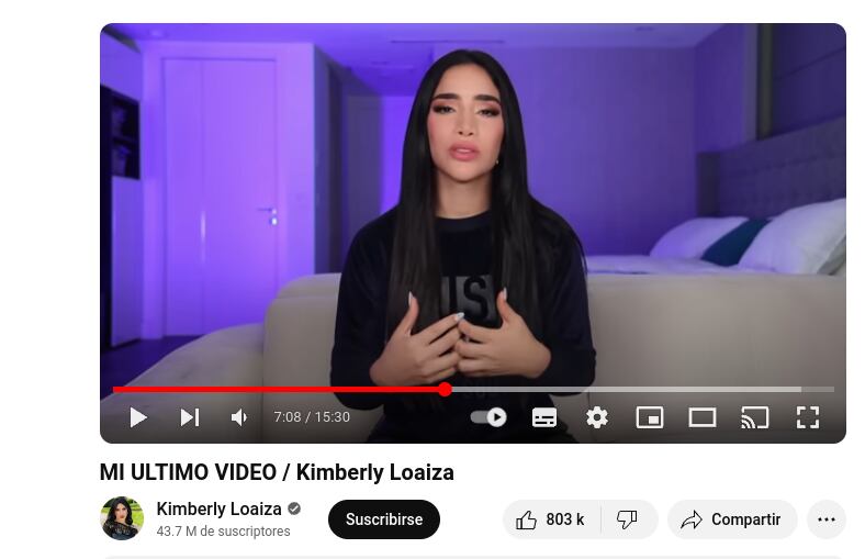 Así se despide Kimberly Loaiza.