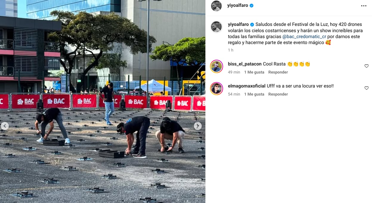 Yiyo Alfaro no se quedó con ganas de ir al Festival de la Luz a pesar de su ausencia en Teletica