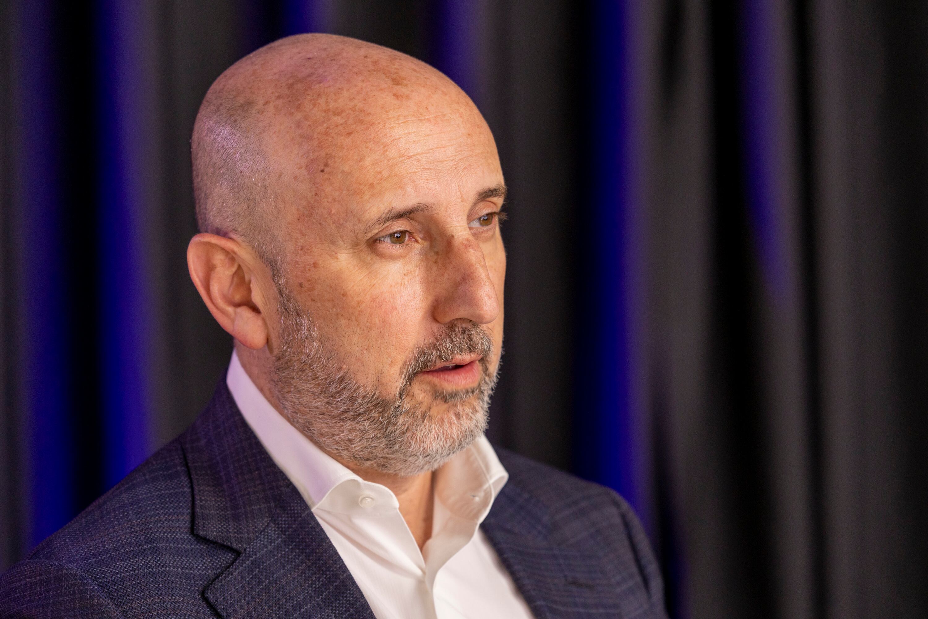 28/02/2025, San José, Estudio Grupo Nación, entrevista con Osael Maroto, presidente de la Federación Costarricense de Fútbol.