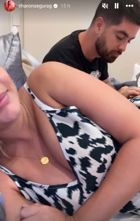 Sharon Segura contó que su esposo Daniem es el que la ha estado inyectando todos estos días.