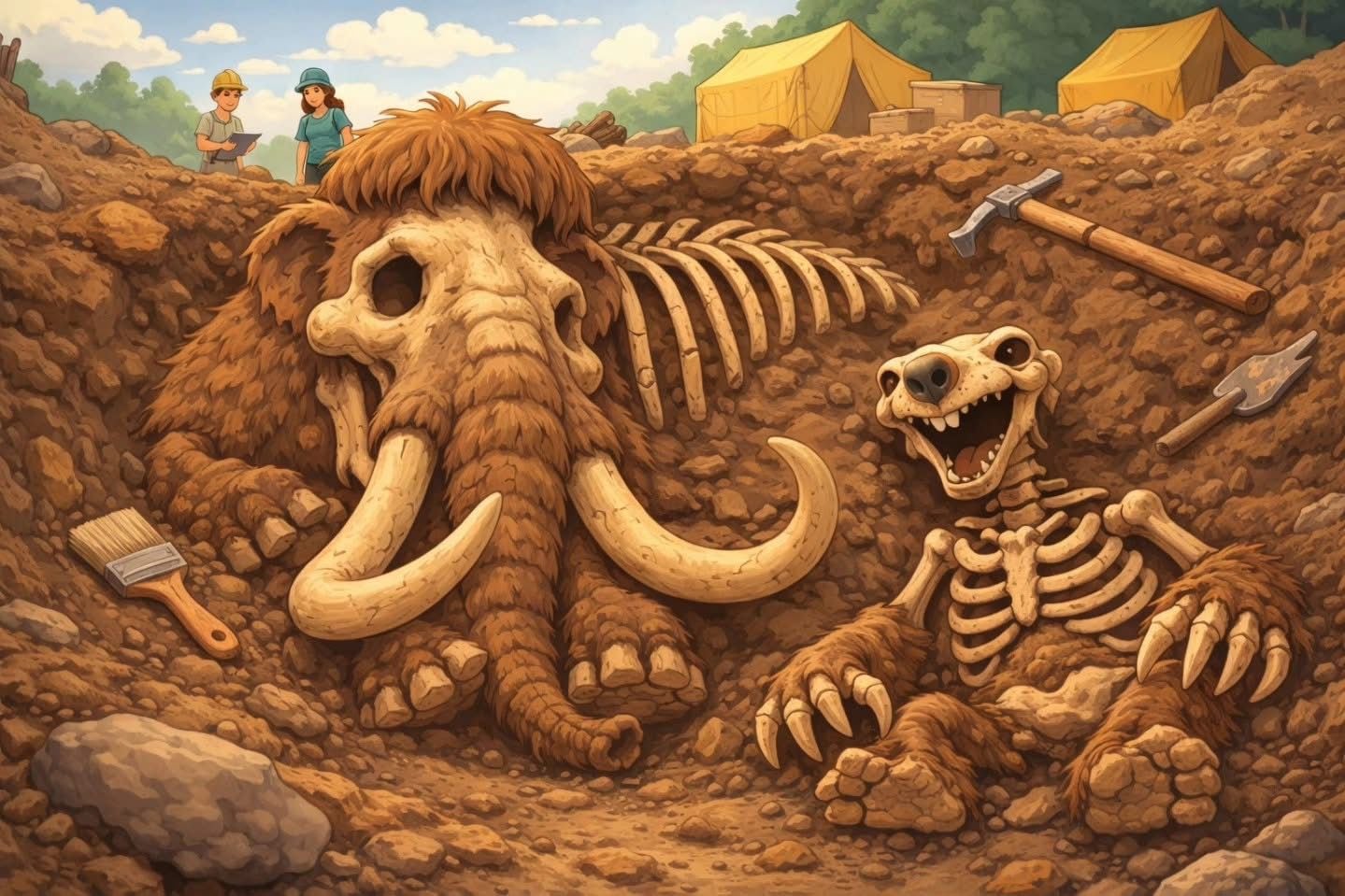 कार्टॅगोमधील मास्टोडॉन आणि राक्षस स्लॉथच्या जीवाश्म अवशेषांच्या शोधावर टिकोस हसतो