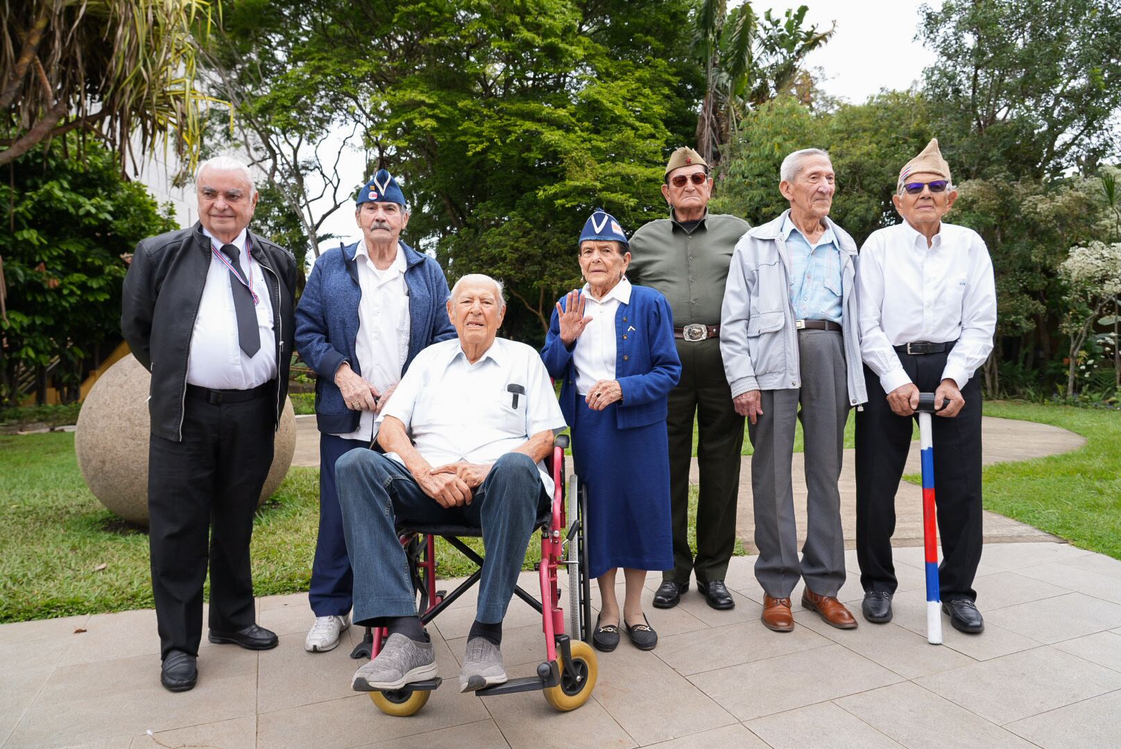 01/12/2024. Acto oficial de la conmemoración del 76 aniversario de la abolición del ejército. Museo Nacional, Costa Rica. Fotografía: Lilly Arce. En la fotografía: José Enrique Alfaro. Gonzalo Chanto Mendez. Carlos Alberto Ramírez Villalobos. Aurelia Cordero Cordero. José Asdrual Bonilla Madriz. Fernando Enrique Herrera Sánchez. Álvaro Méndez Varela.