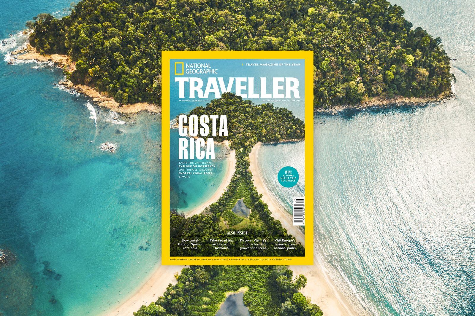 Imágenes llenas de "Pura Vida" embellecen a una de las revistas de viaje más influyentes del mundo. National Geographic Traveller del Reino Unido dedicará la portada y el reportaje principal de su edición impresa y digital de junio a nuestro país. Bajo el título “Costa Rica: de Costa a Costa”, un artículo exclusivo invita a los lectores británicos a sumergirse en la paradisíaca oferta turística del territorio nacional.