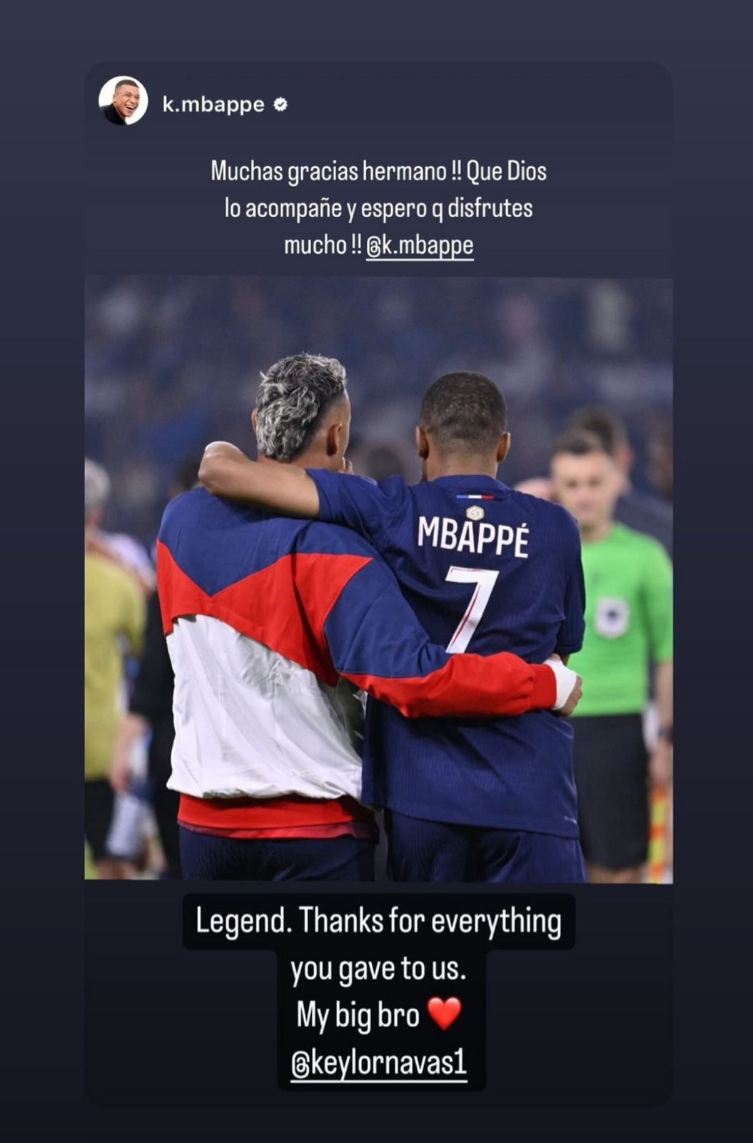 Keylor Navas y Mbappé PSG