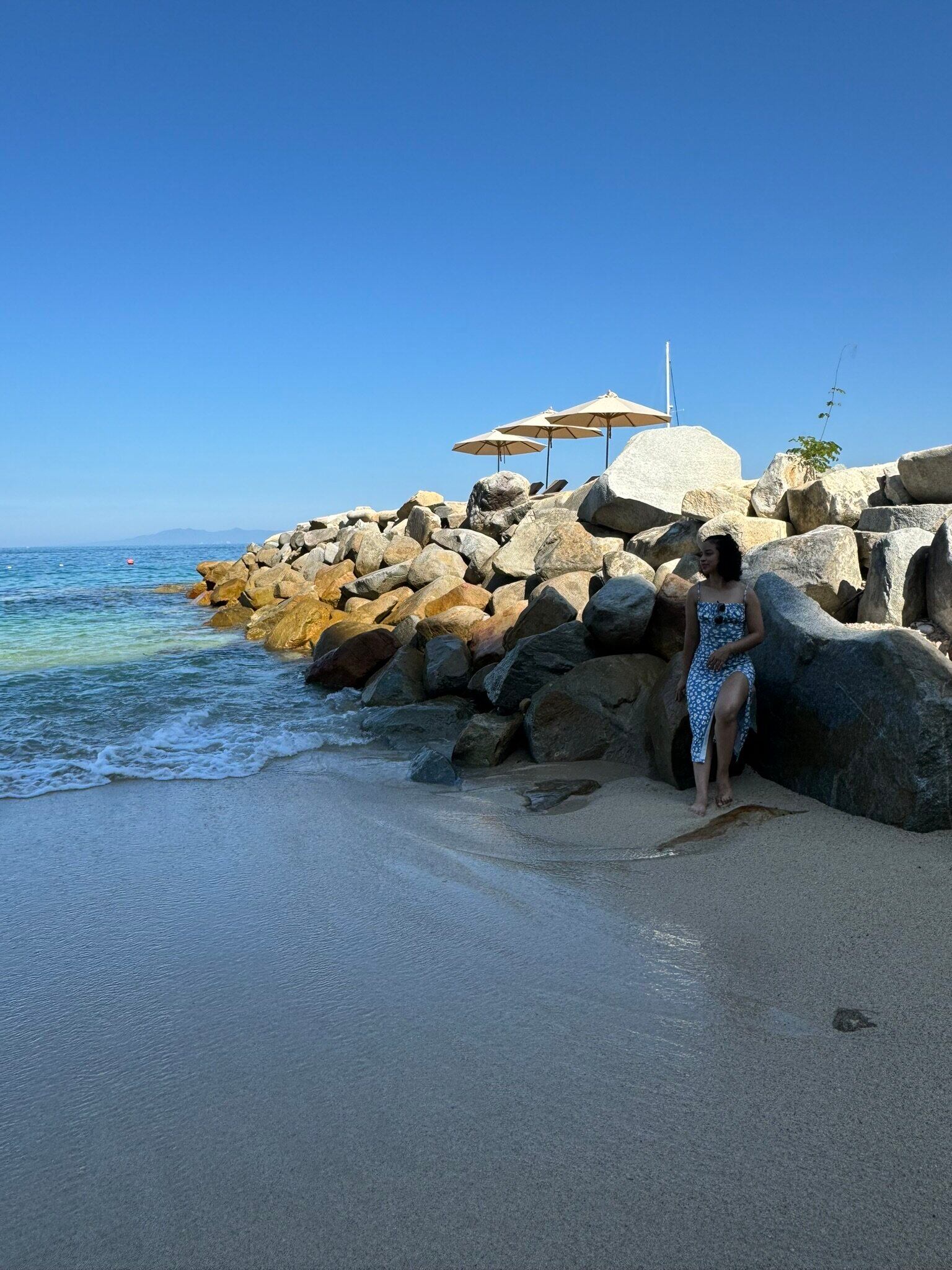 Pececitos de colores bailan cerca de la orilla en una mágica playa de Puerto Vallarta.
