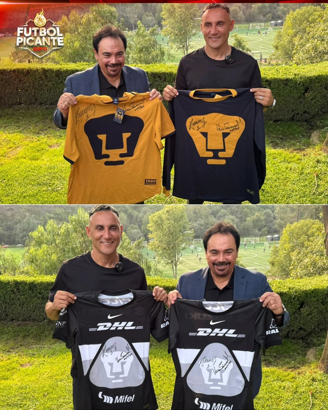 Keylor Navas compartió en una entrevista con Hugo Sánchez, exjugador del Pumas y Real Madrid. Foto tomada de X ESPN.