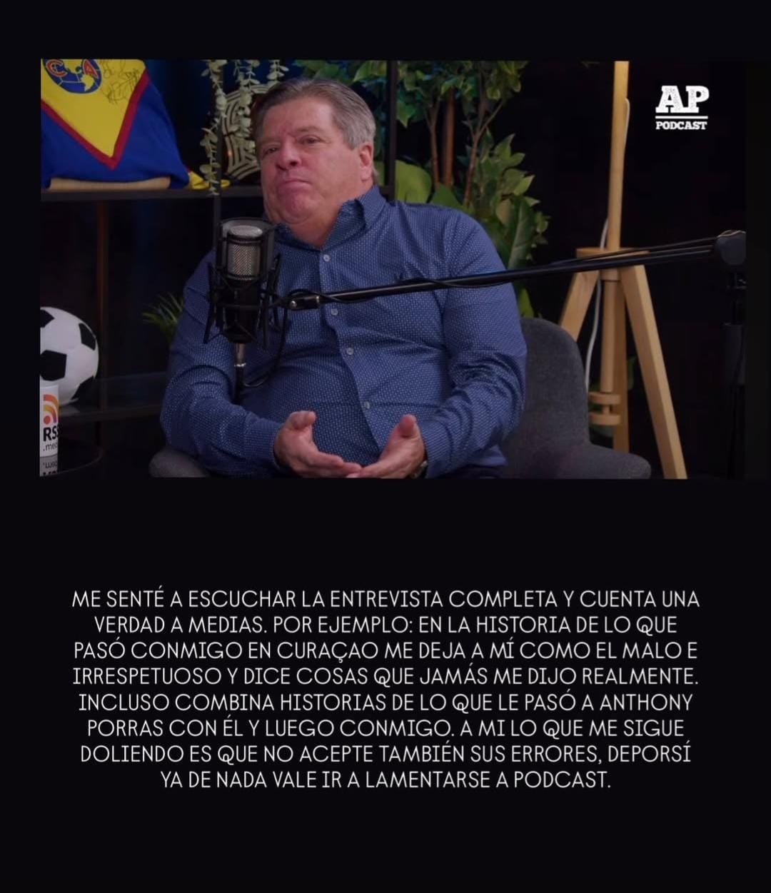 Diego Obando reaccionó a una entrevista del Piojo Herrera en AP Pódcast.