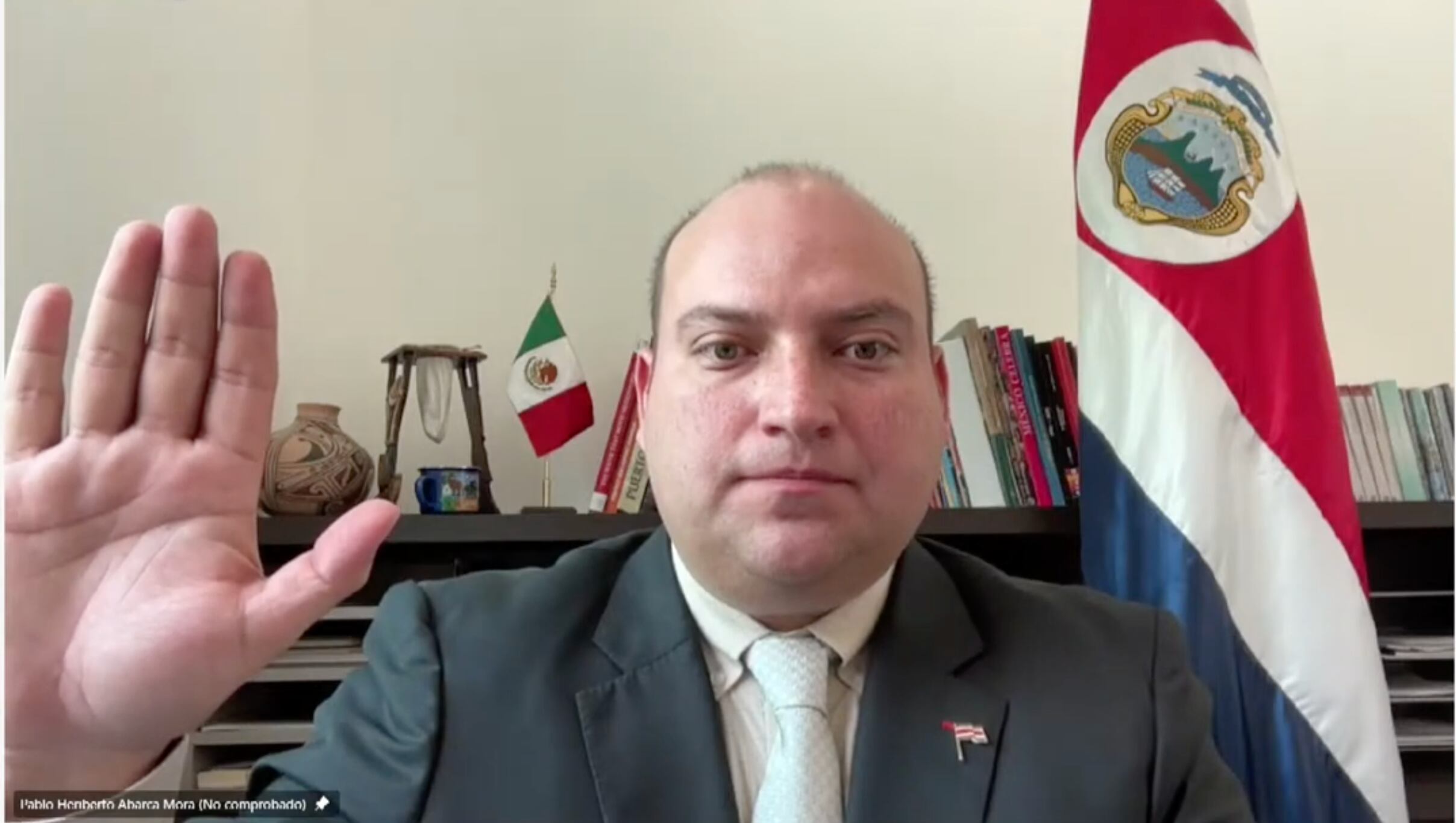 El embajador de Costa Rica en México, Pablo Heriberto Abarca, declinó atender las reiteradas solicitudes de información que le plantearon los diputados de la Comisión de Control de Ingreso y Gasto Público. Foto: Captura de pantall