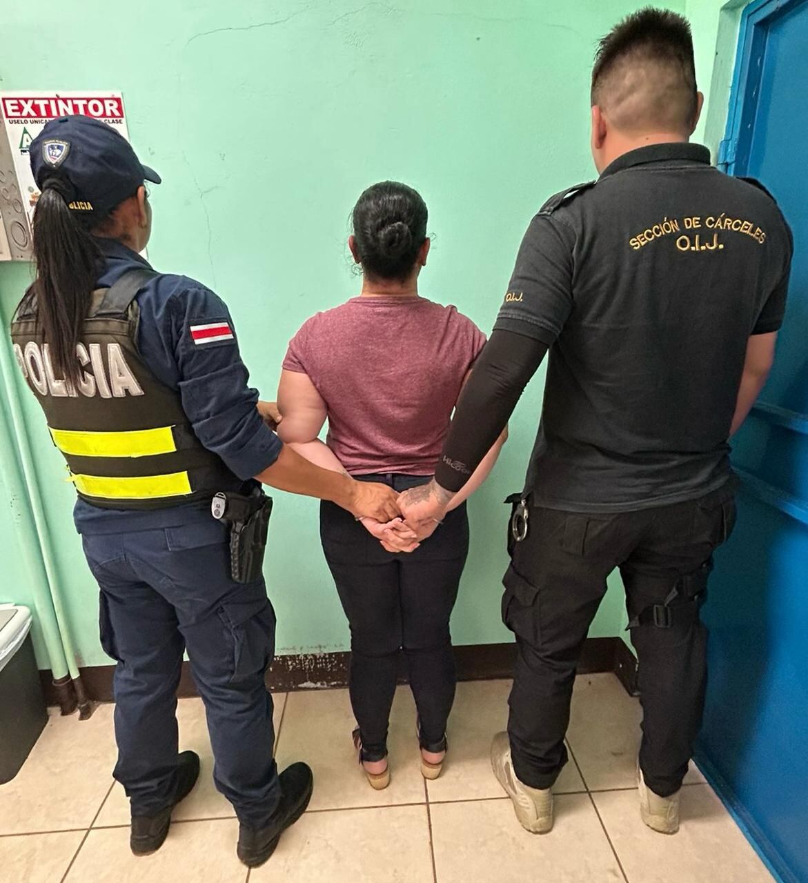 Guzmán fue detenida en el CTP de Los Chiles. Foto OIJ.