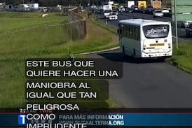 Cámara de Teletica mostró en vivo peligrosa imprudencia de un autobús cerca de la General Cañas