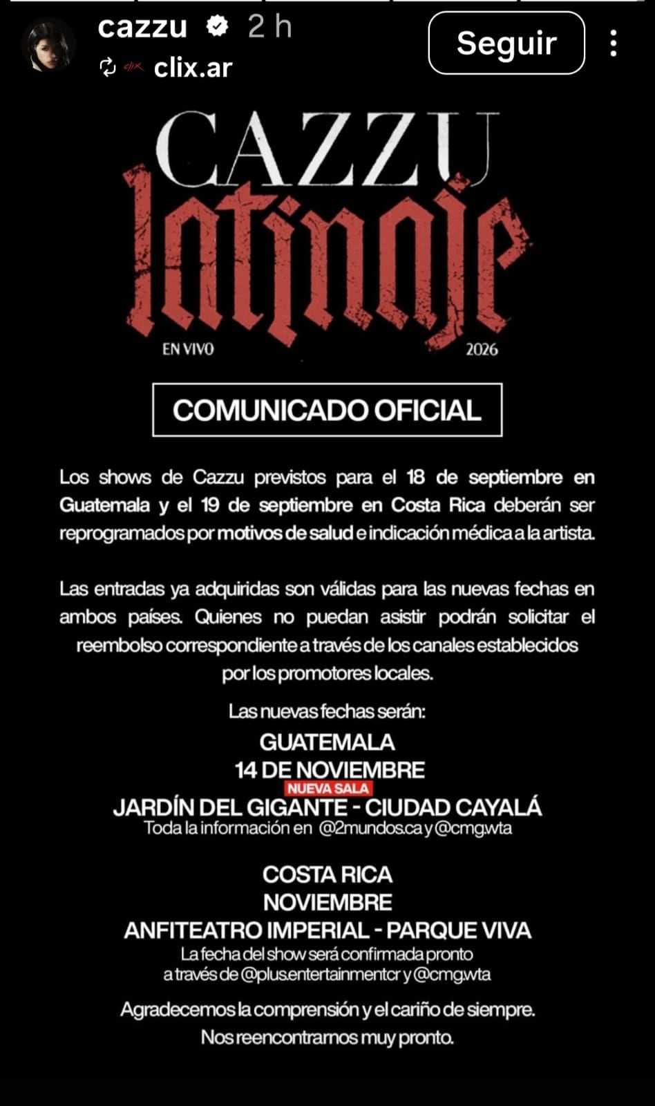comunicado cazzu