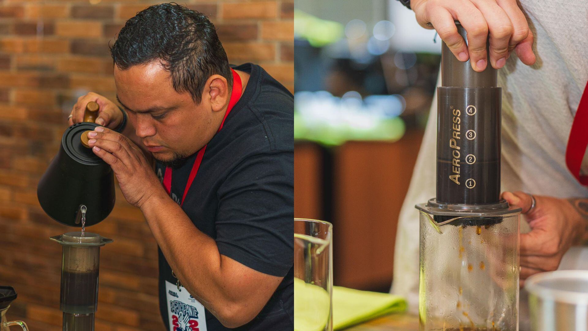Víctor Cardenas (izq) será uno de los 9 participantes que competirán en el primer Campeonato Nacional Aeropress (Foto: Agua y Tiempo)