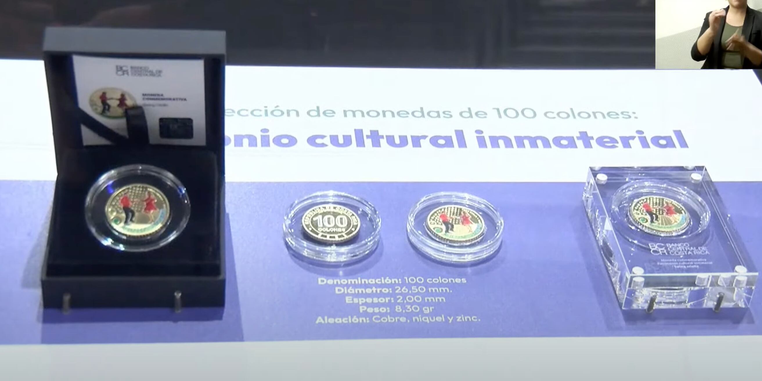 Así se ve la nueva moneda de ₡100.