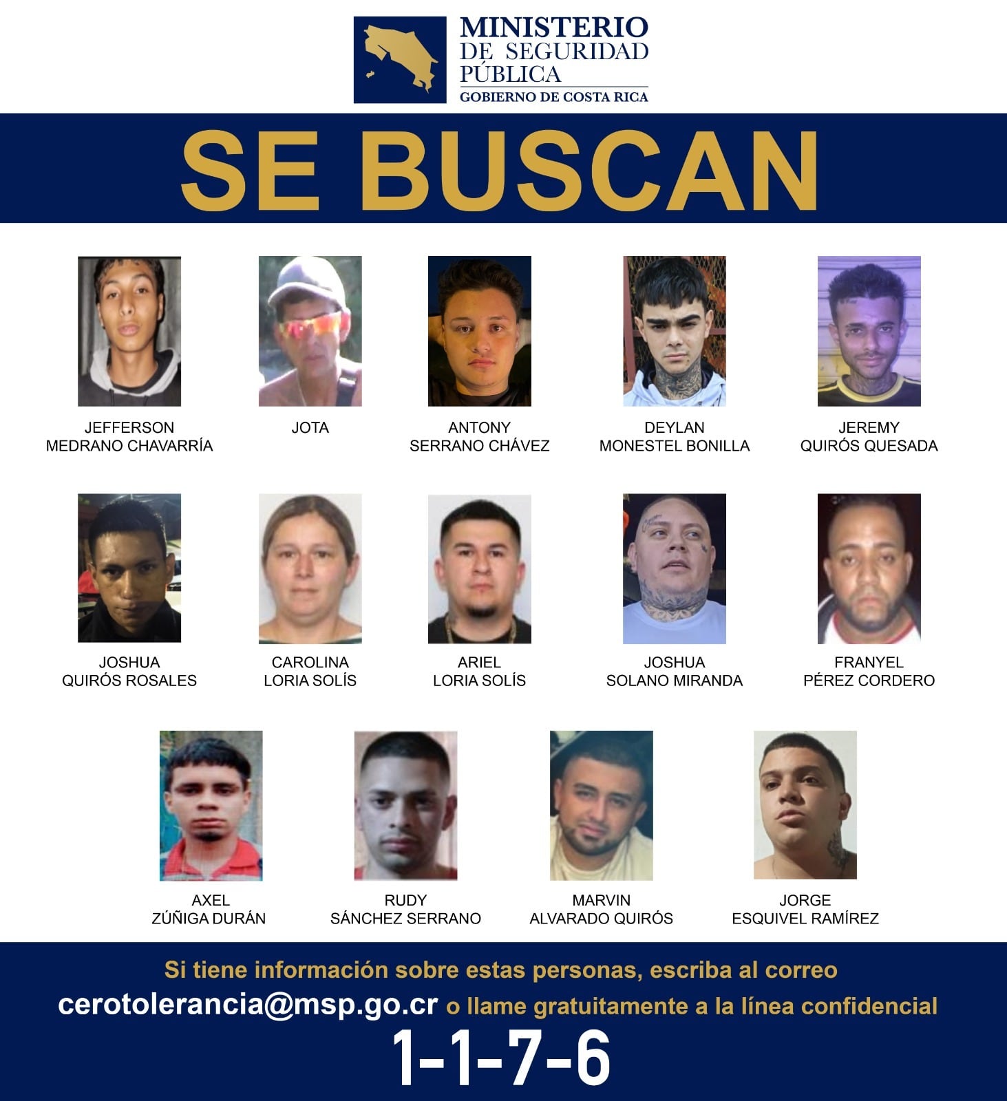Estas son las personas más buscadas en Cartago por la ola de violencia