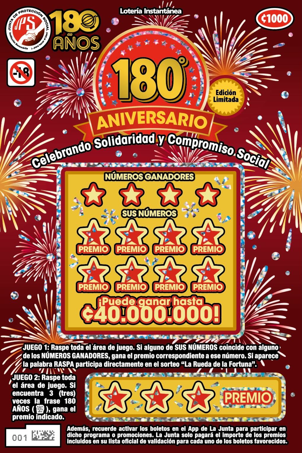 La JPS venderá solo 50.000 boletos a partir del martes 12 de agosto para el nuevo juego de lotería instantánea.