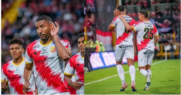 El informe de Unafut aportó estas fotos para reportar que Marcel Hernández incitó con sus gestos a la afición de Alajuelense