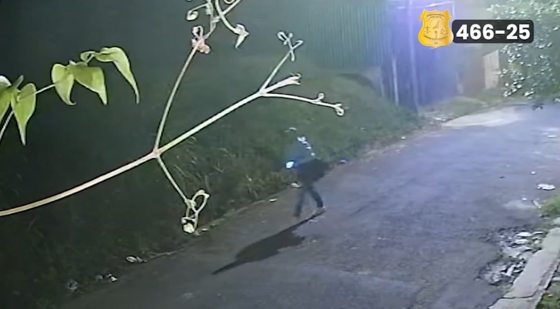 Una cámara de seguridad grabó al sospechoso del macabro crimen. Foto OIJ.