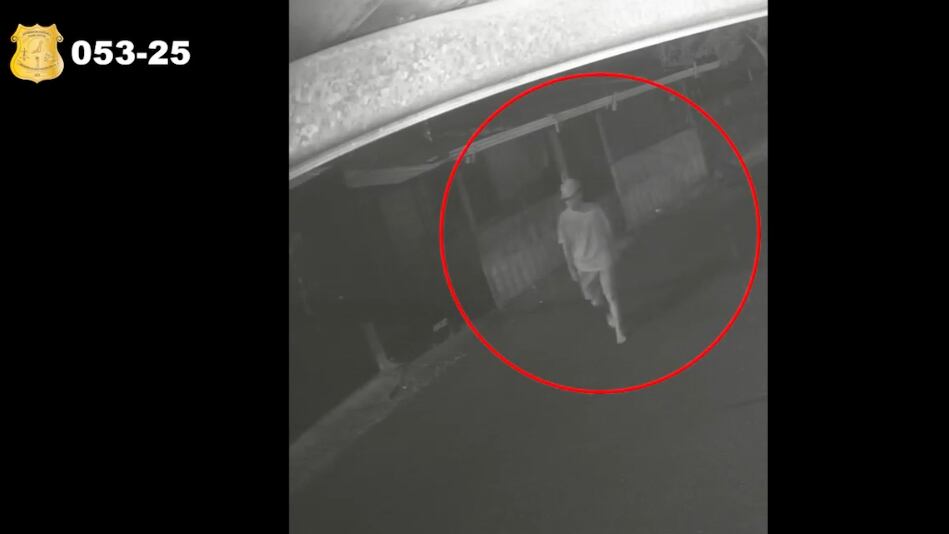 Una cámara de seguridad captó a un sujeto sospechoso de cometer un homicidio en barrio El Chahuite, en El Roble de Puntarenas. Foto: OIJ