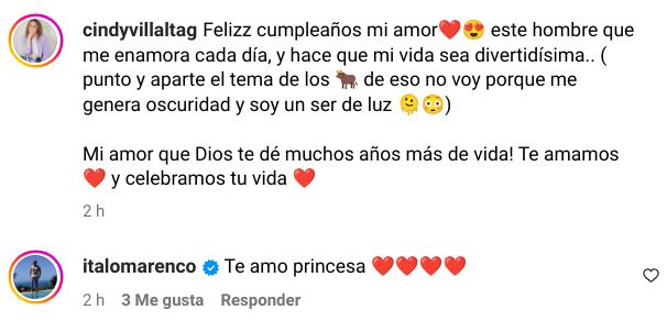 Cindy Villalta le dedicó este mensaje de cumpleaños a su amado esposo.