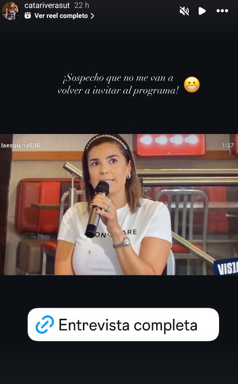 Catalina Rivera confrontó el miércoles a Atim Roper por un supuesto chisme que hizo sobre ella hace más de 20 años