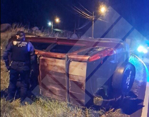 El aparatoso accidente ocurrió en Pozos de Santa Ana. Foto ANI.