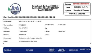 AyA le hace nueva factura de miles de millones a la Municipalidad de Paraíso y el alcalde reaccionó