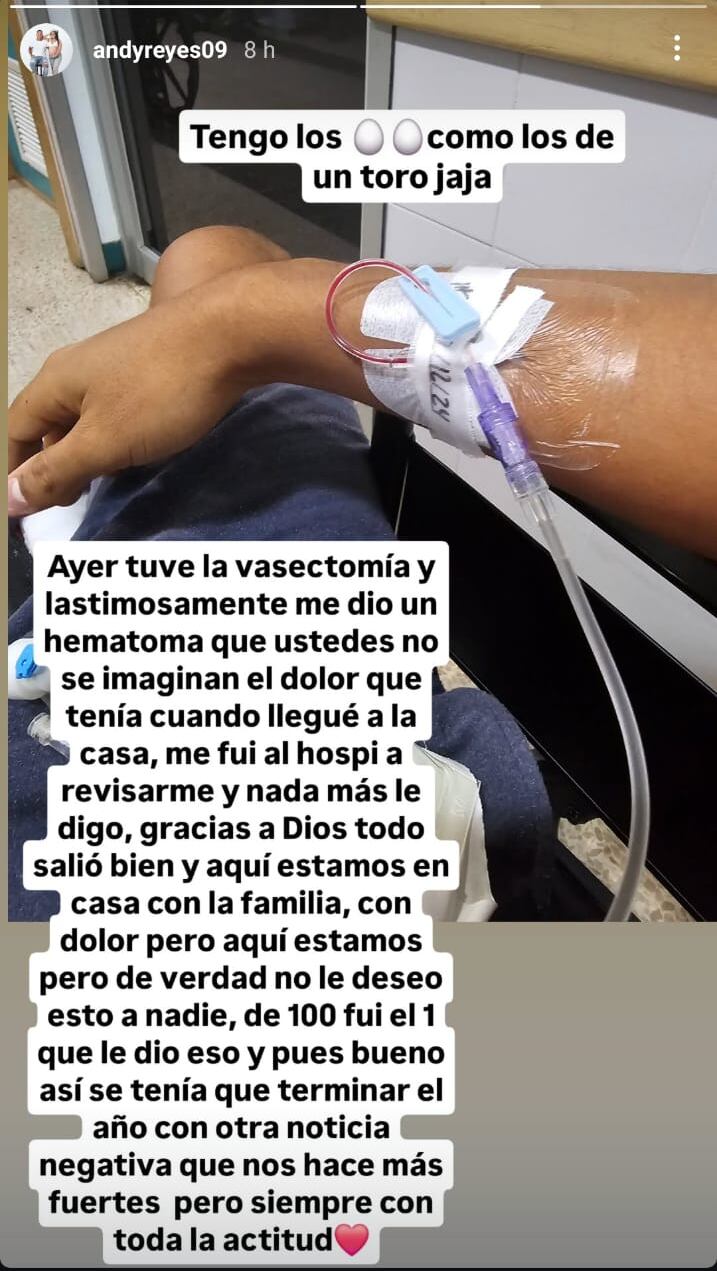 Andy Reyes, exjugador de Saprissa reveló lo mal que le fue luego de hacerse una vasectomía. Instagram.