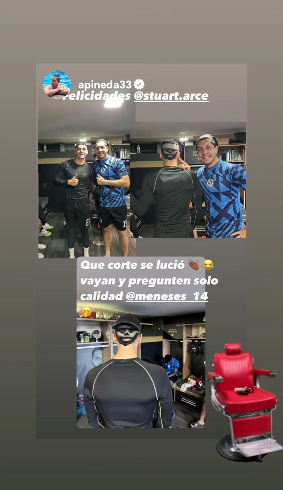 Así quedó Stuart Arce tras pasar por la máquina de cortar pelo por su debut con Sporting.