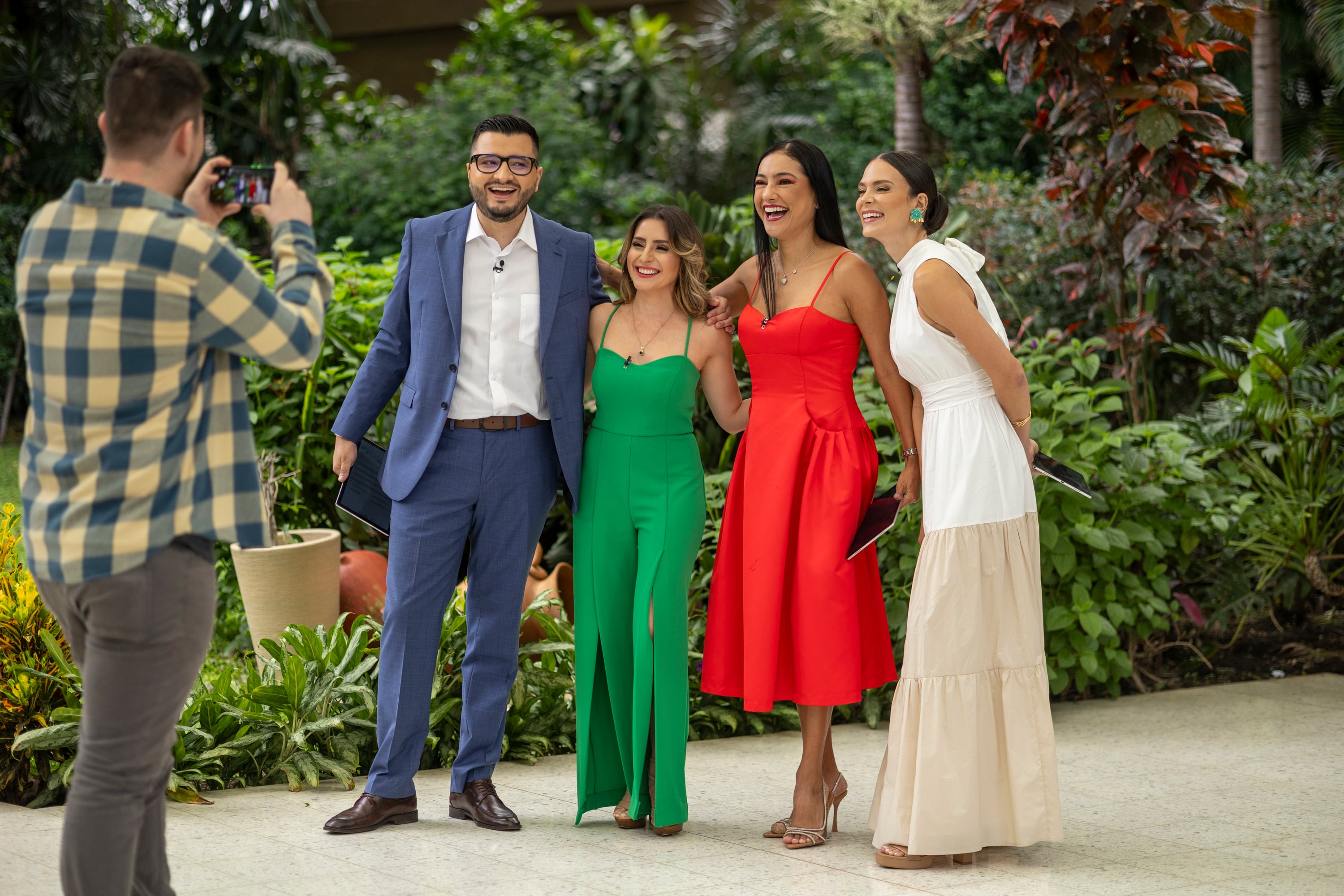 01/07/2024, San Jose, Teletica, inicio de los nuevos presentadores del programa Buen Día, Jennifer Segura, Daniel Céspedes, Natalia Monge y Nancy Dobles.