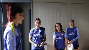 (Video) Así fue recibida Priscilla Chinchilla en el camerino del Atlético de Madrid