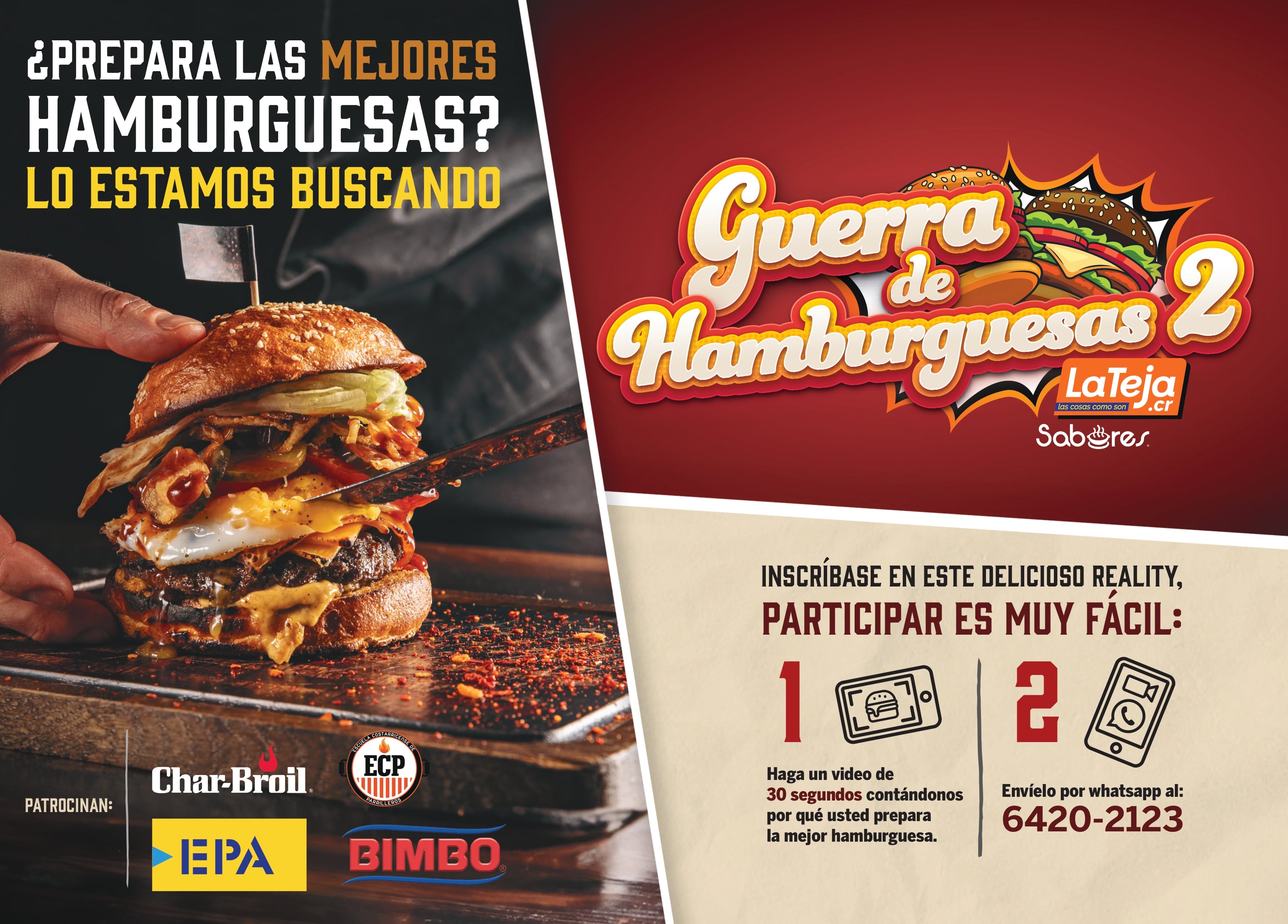 ¡Que comience la batalla! Regresa nuestro reality show Guerra de Hamburguesas para elegir la mejor hamburguesa del país