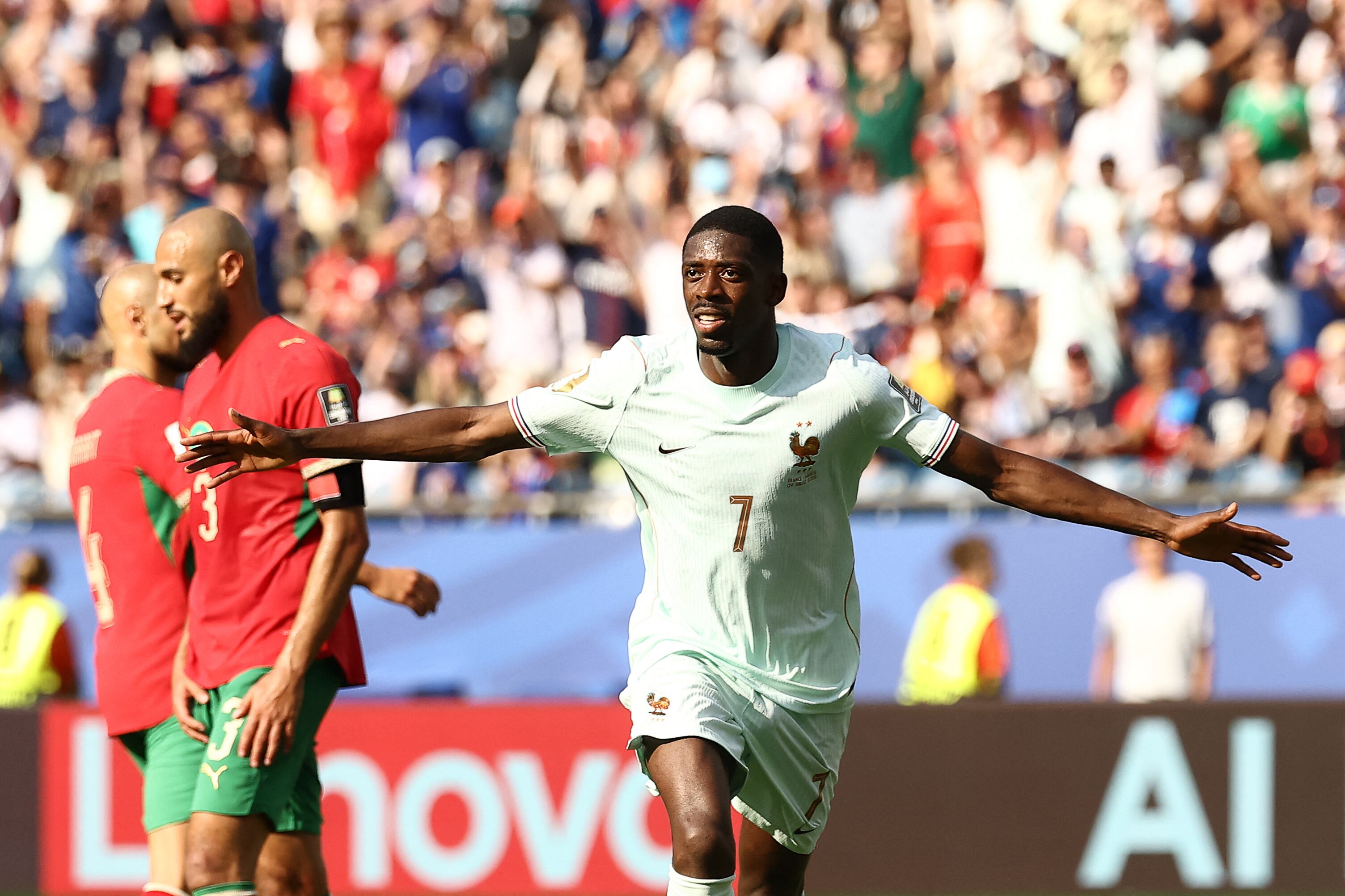 Francia vs Marruecos, cuartos de final de la Copa del Mundo.