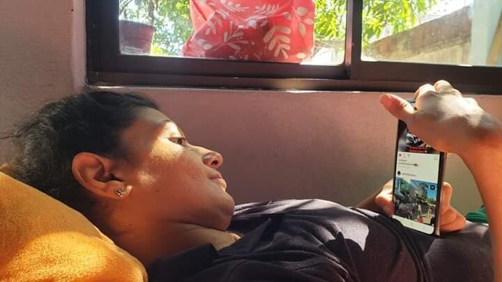 La atleta Sandra Herández quedó postrada en una cama luego de ser atropellada el 25 de mayo de 2019 en Santa Ana. Foto cortesía Johnny Hernández.